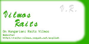 vilmos raits business card